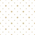 Gold and white vector seamless pattern with small diamond shapes, stars, dots Royalty Free Stock Photo