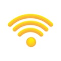 Gold wifi. Icon for web design. Vector illustration. stock image.