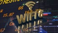 The gold wifi6 on smartphone for internet or technology concept 3d rendering Royalty Free Stock Photo