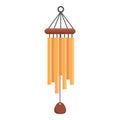 Gold wind chime icon cartoon vector. Asian instrument