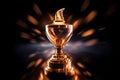 Gold winner cup, shining golden champion cup, trophy for the winner, award, victory, first place of competition, winning and