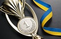Gold winners medal for a competition or race Royalty Free Stock Photo