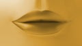 Gold woman golden lips