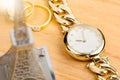 Gold women wristwatch