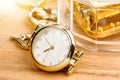 Gold women wristwatch