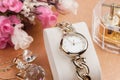 Gold women wristwatch