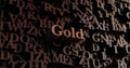 Gold - Wooden 3D rendered letters/message
