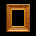 Gold wooden picture frame Royalty Free Stock Photo