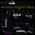 gold word cloud, text, word cloud use for banner, painting, motivation, web-page, website background, t-shirt & shirt printing, Royalty Free Stock Photo