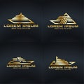 Gold yachts and cruises logo bundle