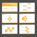 Gold yellow Infographic elements icon presentation template flat design set for advertising marketing brochure flyer Royalty Free Stock Photo