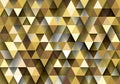 Gold yellow low polygon abstract background, golden triangular wallpaper, saffron geometric technology banner