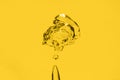 Gold yellow oil bubble background. Liquid drops in macro Royalty Free Stock Photo
