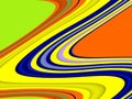 Gold yellow orange blue green fluid lines background, abstract colorful geometries Royalty Free Stock Photo