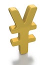 Gold Yen currency symbol Royalty Free Stock Photo