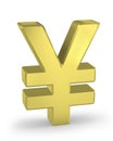 Gold yen sign Royalty Free Stock Photo