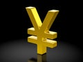 Gold yen symbol Royalty Free Stock Photo