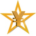 Gold yen symbol illustration design Royalty Free Stock Photo