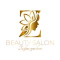 Gold Z Letter Initial Beauty Brand Logo Design