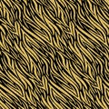 Gold zebra skin imitation, animalistic seamless pattern black gold shimmer shiny wild background