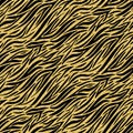 Gold zebra skin imitation, animalistic seamless pattern black gold shimmer shiny wild background for design