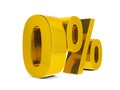 Gold Zero Percent Royalty Free Stock Photo