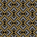 Gold zig zag zipper seamless pattern. Zigzag chevron vector background. Tribal ethnic style repeat Deco backdrop. Golden geometric Royalty Free Stock Photo