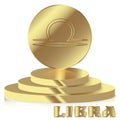 Gold Zodiac sign. Libra - Astrological and Horoscope symbol on p