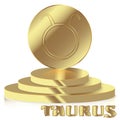 Gold Zodiac sign. Taurus - Astrological and Horoscope symbol on Royalty Free Stock Photo