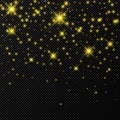 Gold backdrop with stars and dust sparkles Royalty Free Stock Photo