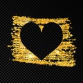 Heart on golden glittering scribble paint Royalty Free Stock Photo