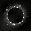 Silver circle frame with glitter Royalty Free Stock Photo