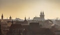 Golde city Silhouettes towers Prague Cityscape czech republic