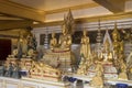 Golded Buddhastatue inside Wat Saket temple, Bangkok