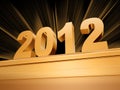 Golden 2012 on a pedestal Royalty Free Stock Photo