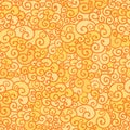 Golden absract fire swirls seamless pattern