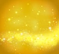 Golden abstract background with flowing light