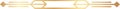 Golden abstract banner connecting two rhombus shapes with three parallel horizontal lines and a central hexagonal empty