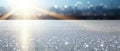 ice lake abstract sun lights and orange rays background wallpapers, in the style of photorealistic details, ice crystals drops Royalty Free Stock Photo