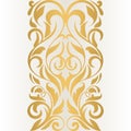 Golden abstract border on a light background. Vintage pattern. Royalty Free Stock Photo