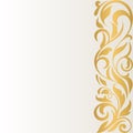 Golden abstract border on a light background. Vintage pattern. Royalty Free Stock Photo