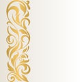 Golden abstract border on a light background. Vintage pattern. Royalty Free Stock Photo
