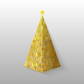 Golden abstract christmas tree