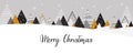 Golden abstract christmas winter scene. Christmas winter landscape background in Black and Gold colors. Abstract Vector Royalty Free Stock Photo