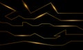 Golden abstract electron energy line on brushed black background. Power vein light tech Royalty Free Stock Photo