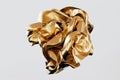 Golden Abstract Fabric or Paper Wavy Shape. 3d Rendering