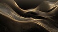 Golden abstract flowing shapes creates dynamic, luxurious background for modern design concepts. Royalty Free Stock Photo