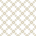 Golden abstract geometric grid seamless pattern. Elegant vector background Royalty Free Stock Photo