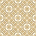 Golden abstract geometric seamless pattern. Subtle ornament with mesh, lace
