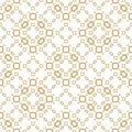 Golden abstract geometric seamless pattern. Subtle ornament with mesh, lace Royalty Free Stock Photo